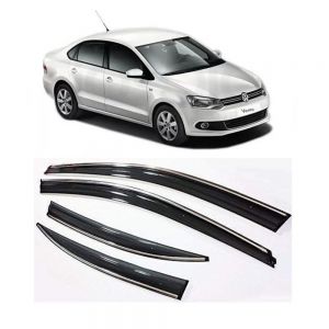 rain window door visor wind deflectors and sunshield protectors For Vento - black
